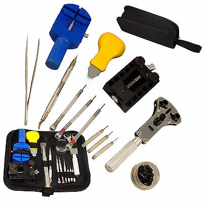 13 pc Watch Repair Tool Kit Zip Case Battery Opener Link Pin Remover Screwdriver - Fresh Stock Dated October 2025