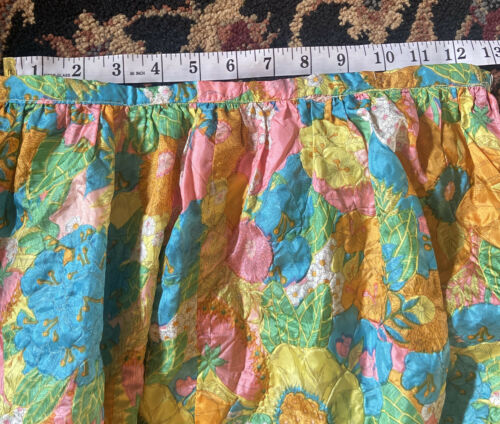 Vintage  Floral maxi Skirt w/ scarf/ sash 1970s mod Crinkle Fabric 25” Waist (2) - Fresh Stock Dated October 2025