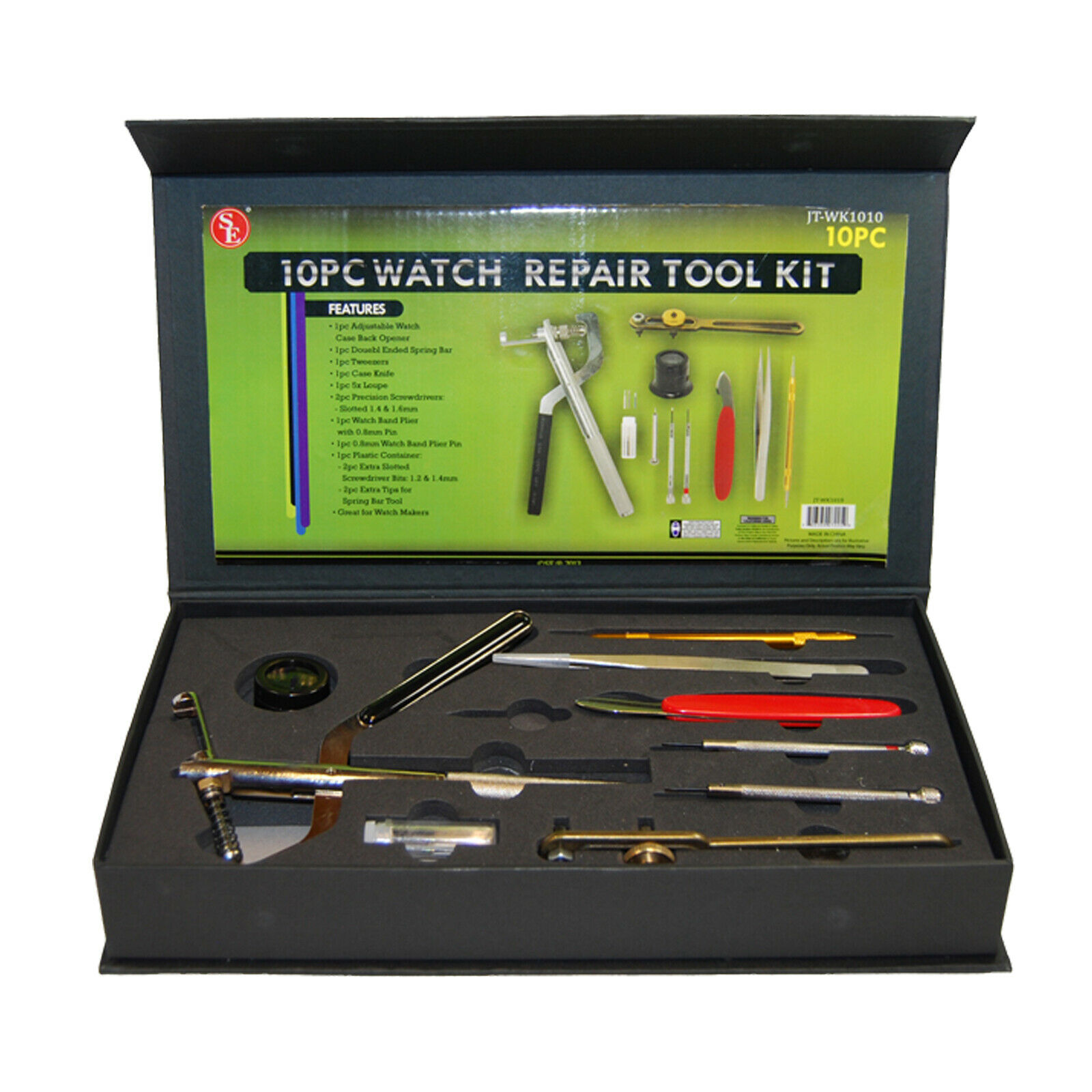 10 Piece Professional Watch Repair Tool Kit with Color Box  FAST USA SHIP - Fresh Stock Dated October 2025