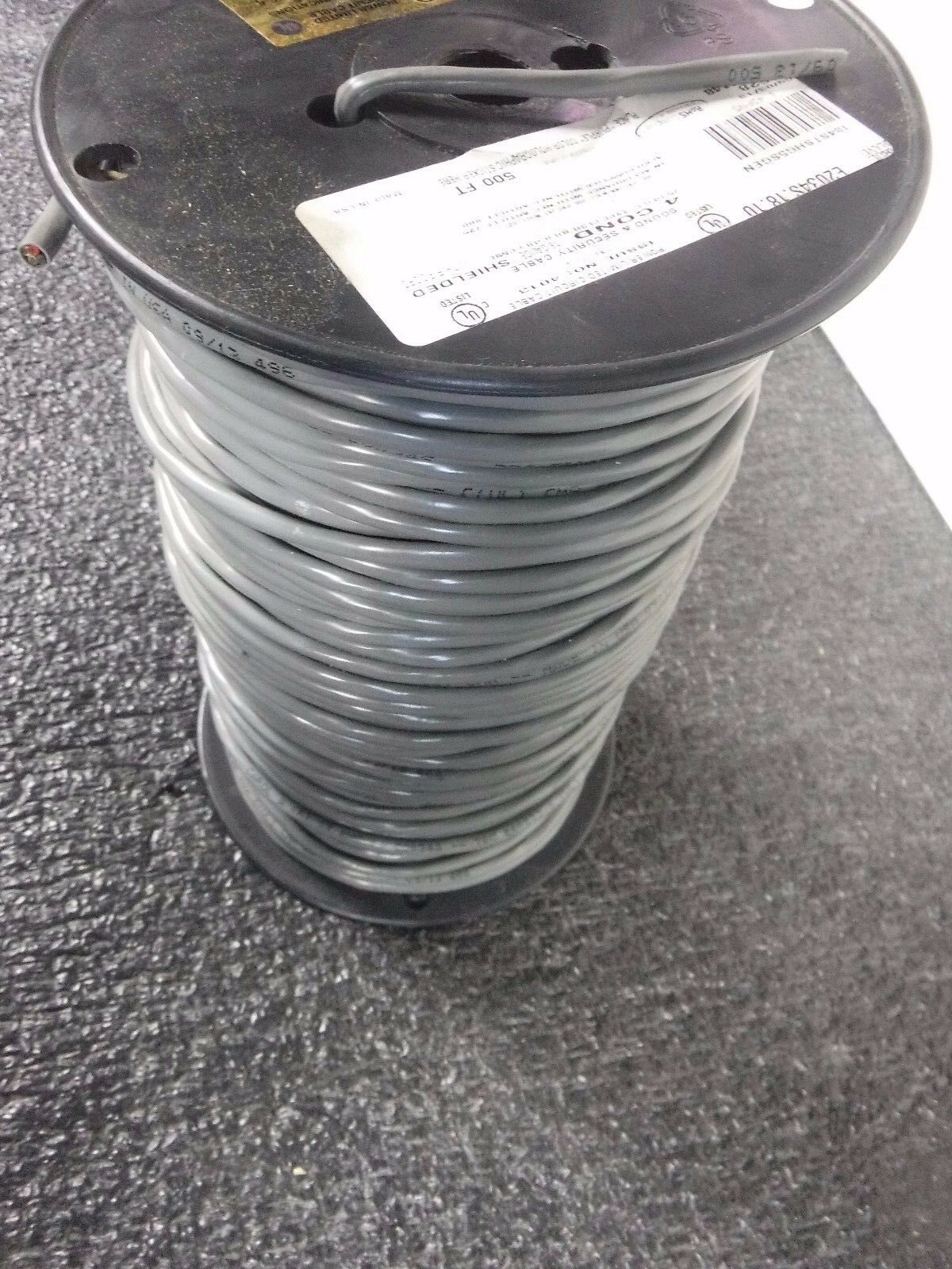 E2034S.18.10 Wire, Shielded, Riser, 18/4, 500 Ft, Gray(P) - Fresh Stock Dated October 2025