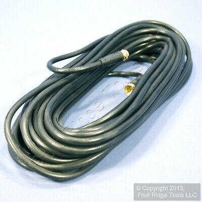 Leviton Black 50' Coaxial Video Cable w/ GOLD PLUG Ends F-Type RG59 C5851-50G - Fresh Stock Dated October 2025