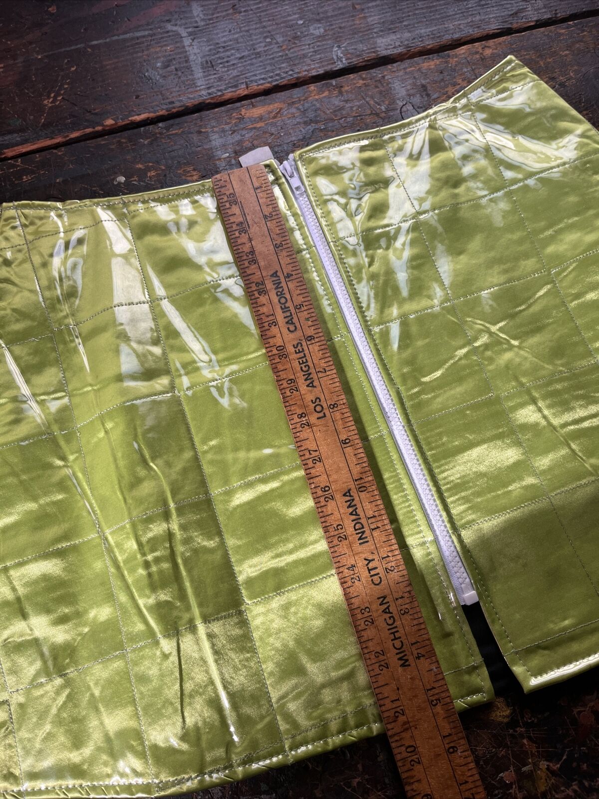 vintage green plastic raver skirt 1990’s y2k sporty XL - Fresh Stock Dated October 2025