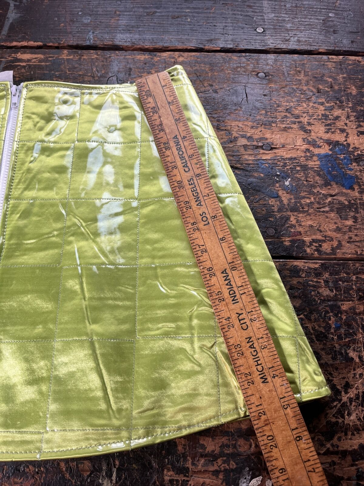 vintage green plastic raver skirt 1990’s y2k sporty XL - Fresh Stock Dated October 2025