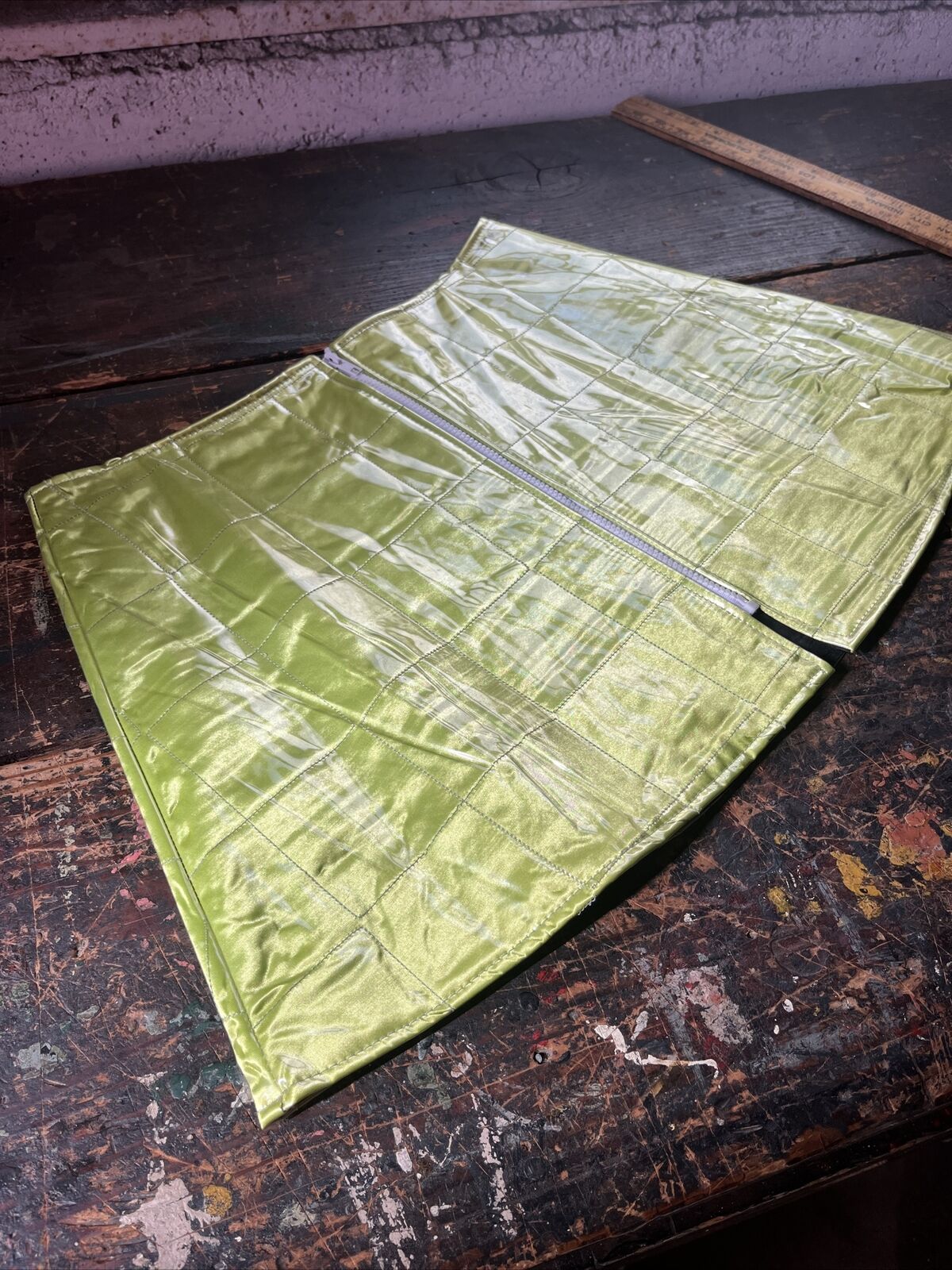 vintage green plastic raver skirt 1990’s y2k sporty XL - Fresh Stock Dated October 2025