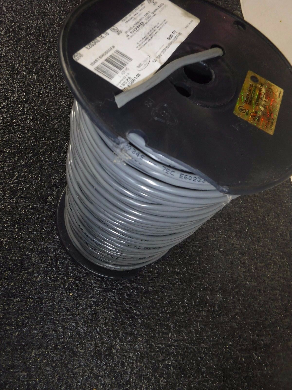 E2034S.18.10 Wire, Shielded, Riser, 18/4, 500 Ft, Gray(P) - Fresh Stock Dated October 2025