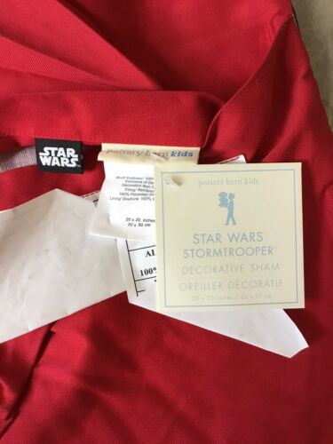 Pottery Barn Kids Star Wars Stormtrooper decorative sham Mono “KTZ” 20x20 - Fresh Stock Dated October 2025
