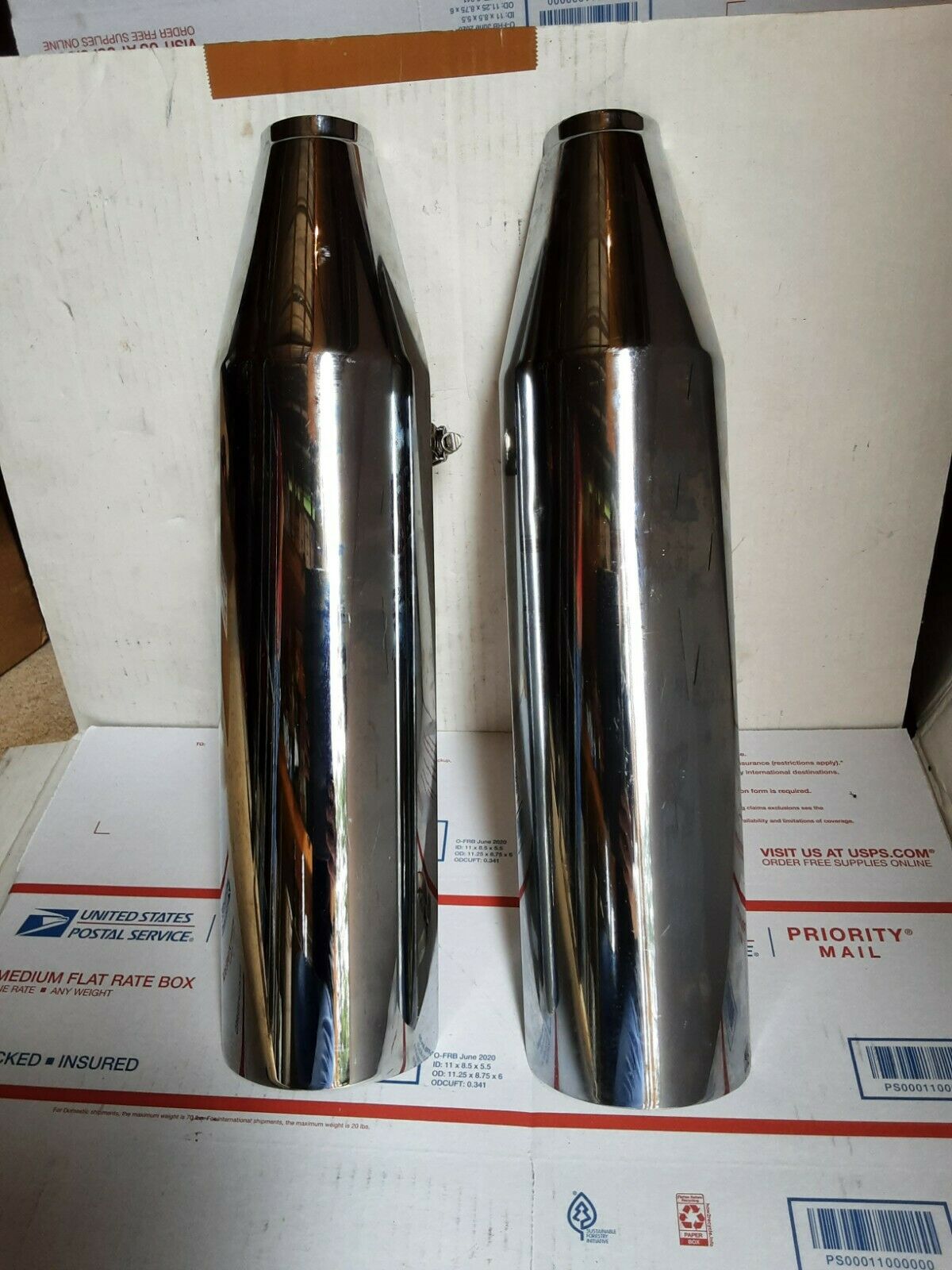 OEM Harley Softail Heritage Classic Chrome Heat Shields - Fresh Stock Dated October 2025