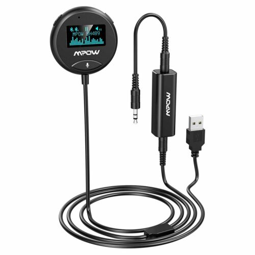 Mpow Bluetooth 5.0 Car Kit Wireless Receiver W/ 3.5mm Ground Loop Noise Isolator - Fresh Stock Dated October 2025
