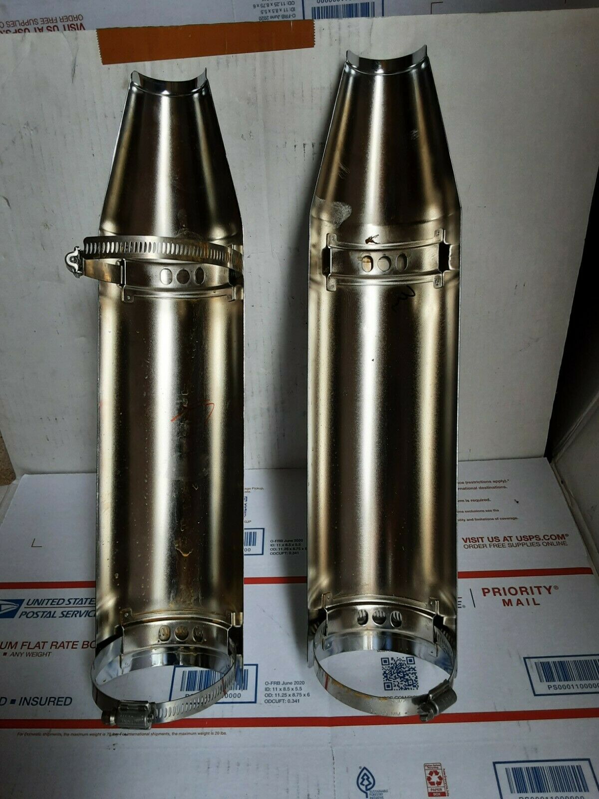 OEM Harley Softail Heritage Classic Chrome Heat Shields - Fresh Stock Dated October 2025