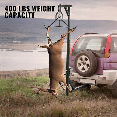 VEVOR Hitch Mounted Deer Hoist Hitch Game Hoist 400lbs Winch Swivel w/ Gambrel - Fresh Stock Dated October 2025