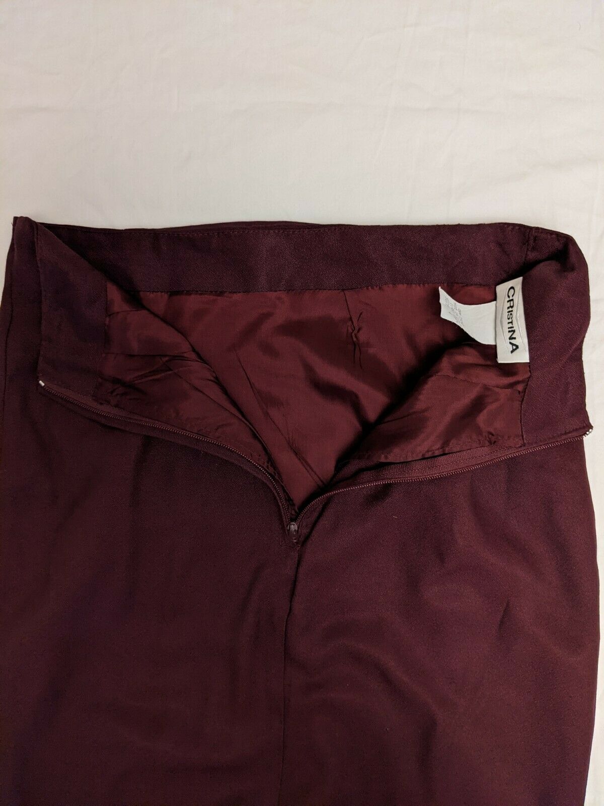 Vintage “Cristina” Pencil Skirt-Deep Maroon- Size 4 - Fresh Stock Dated October 2025