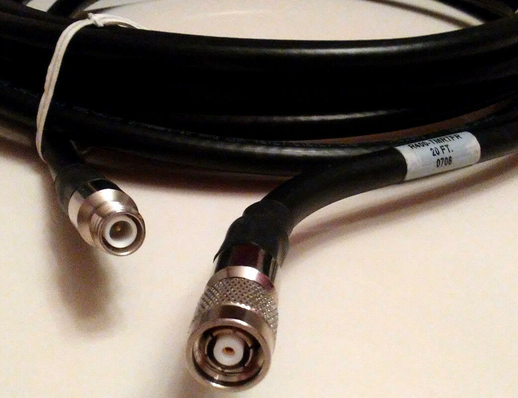 Commscope 20' Ft WBC-400R Fire Resist 50 Ohm Cable TNC Connectors Rev Polarity - Fresh Stock Dated October 2025