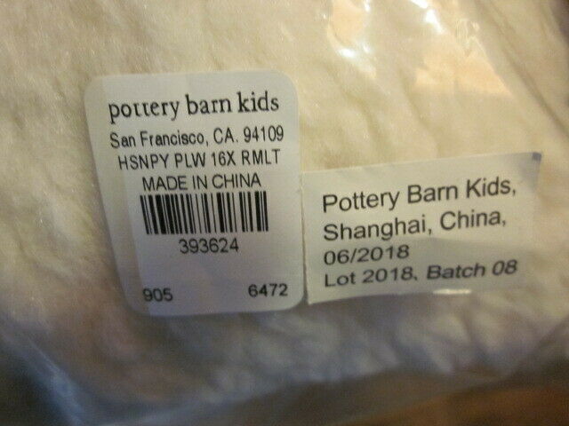 Pottery Barn Kids Holiday Snoopy Peanuts Christmas Pillow New In 2018 Dated Pkg - Fresh Stock Dated October 2025