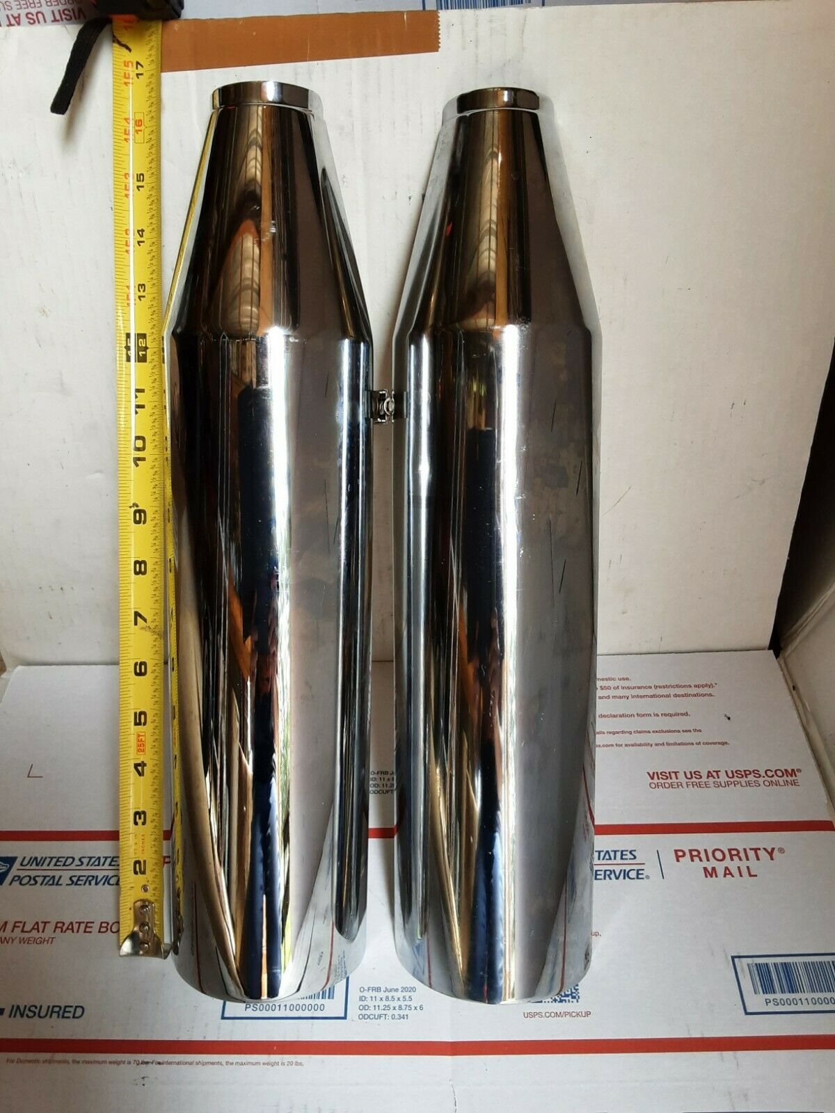 OEM Harley Softail Heritage Classic Chrome Heat Shields - Fresh Stock Dated October 2025