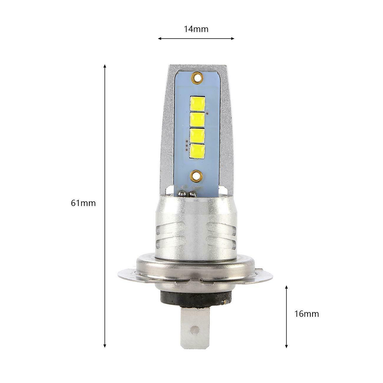 H7 Motorcycle LED Headlights Bulbs Kit High/Low Beam 120W 12000LM 6000K White - Fresh Stock Dated October 2025