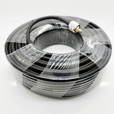 UHF Male (Plug) to UHF Male (Plug) LMR240 Cable Assembly, 1200 inch (100 ft) - Fresh Stock Dated October 2025