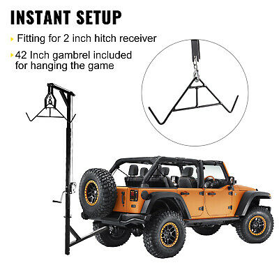 VEVOR Hitch Mounted Deer Hoist Hitch Game Hoist 400lbs Winch Lift w/ Gambrel - Fresh Stock Dated October 2025