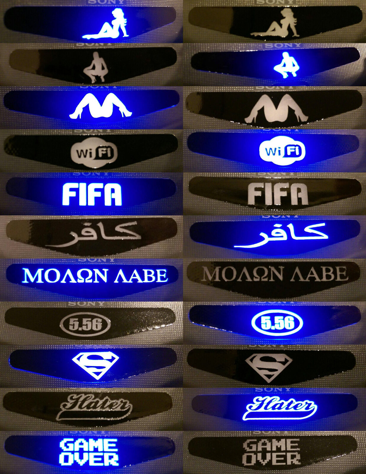 2x PS4 PlayStation Controller LED Light Bar Decal Sticker 80+DESIGNS YOUR CHOICE - Fresh Stock Dated October 2025