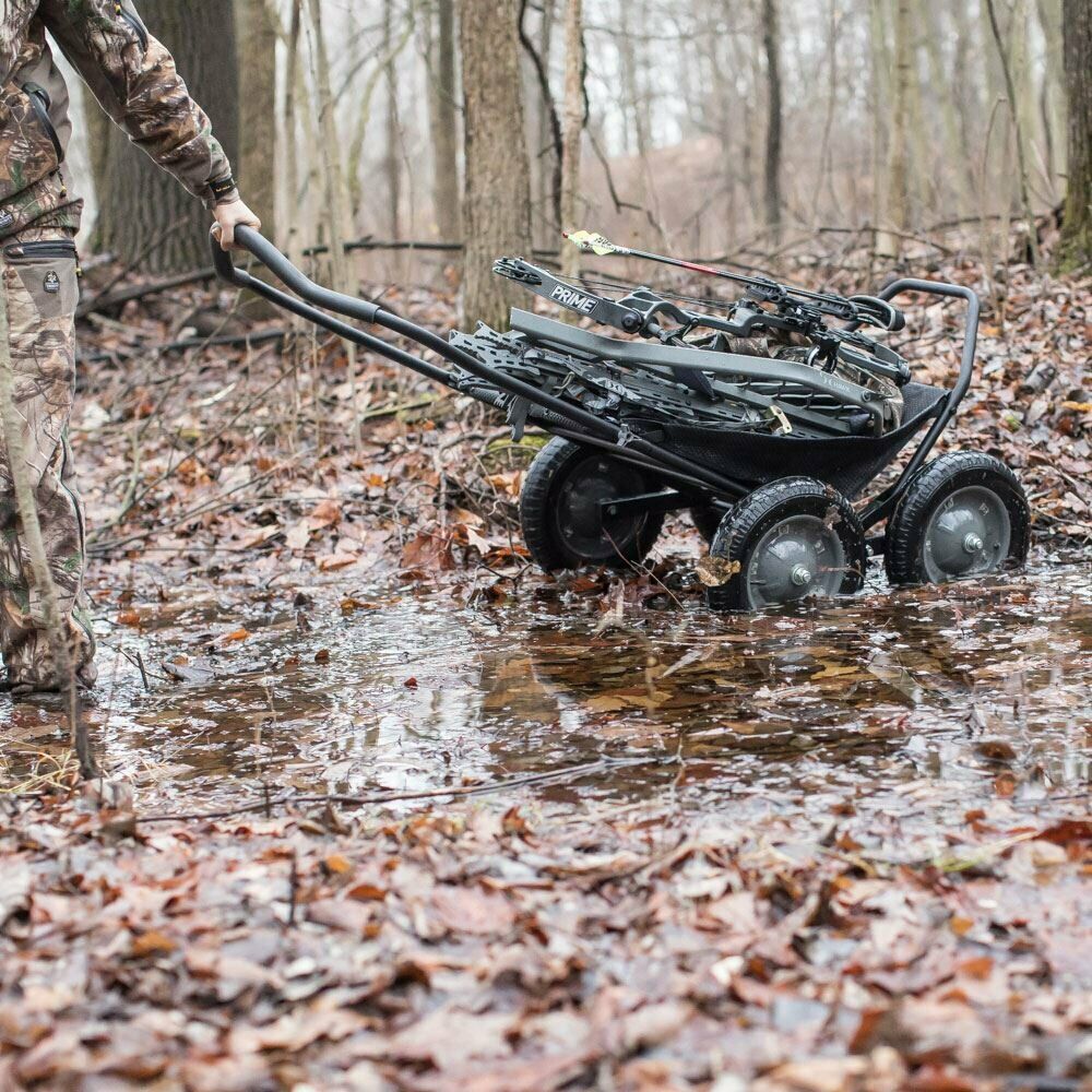Hawk Crawler 500 Pound Capacity Foldable Multi Use Game Recovery Cart, Black - Fresh Stock Dated October 2025