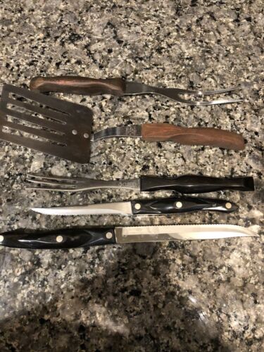 Cutco Lot of 17. Mixed Knives, Serving Forks, Spoons, Spatula.  Mixed Handles - Fresh Stock Dated October 2025
