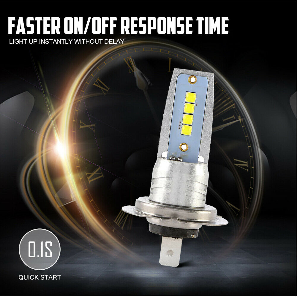 H7 Motorcycle LED Headlights Bulbs Kit High/Low Beam 120W 12000LM 6000K White - Fresh Stock Dated October 2025