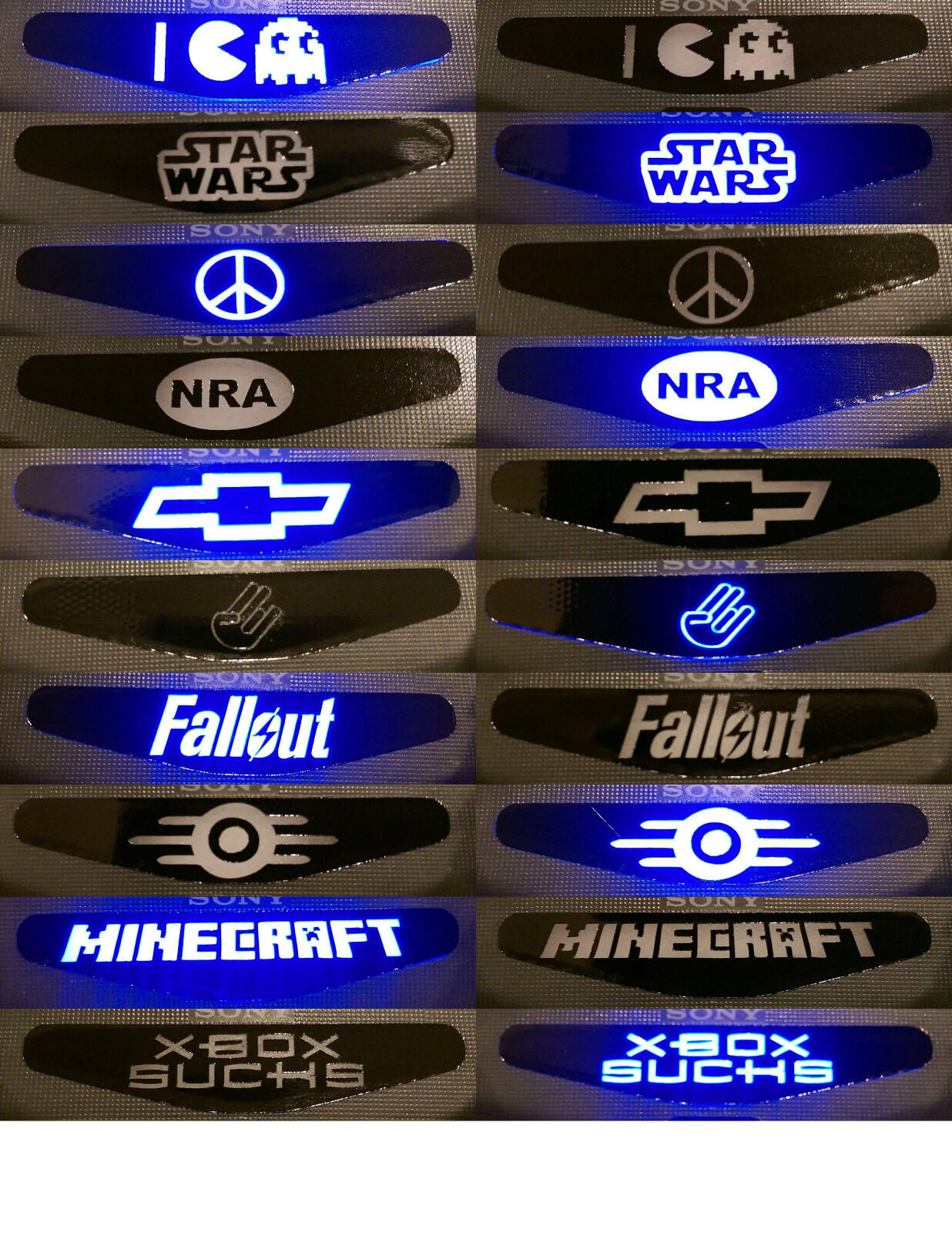 2x PS4 PlayStation Controller LED Light Bar Decal Sticker 80+DESIGNS YOUR CHOICE - Fresh Stock Dated October 2025
