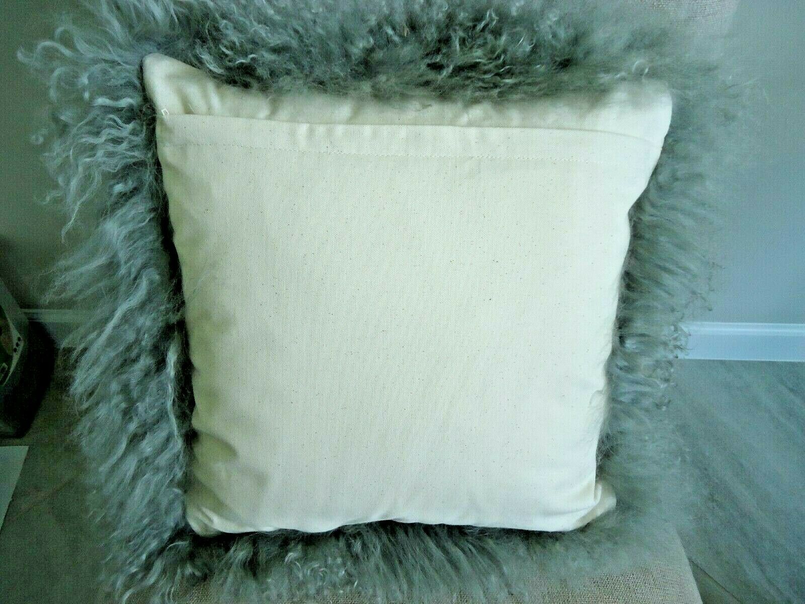 West Elm Mongolian Lamb Pillow and Insert 16 x 16 Grey NWOT - Fresh Stock Dated October 2025