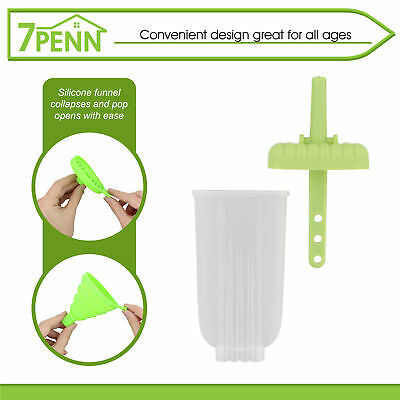 7Penn Ice Pop Molds Popsicle Holder Set - 6 Pc Popsicle Molds, Sticks, and Tray - Fresh Stock Dated October 2025