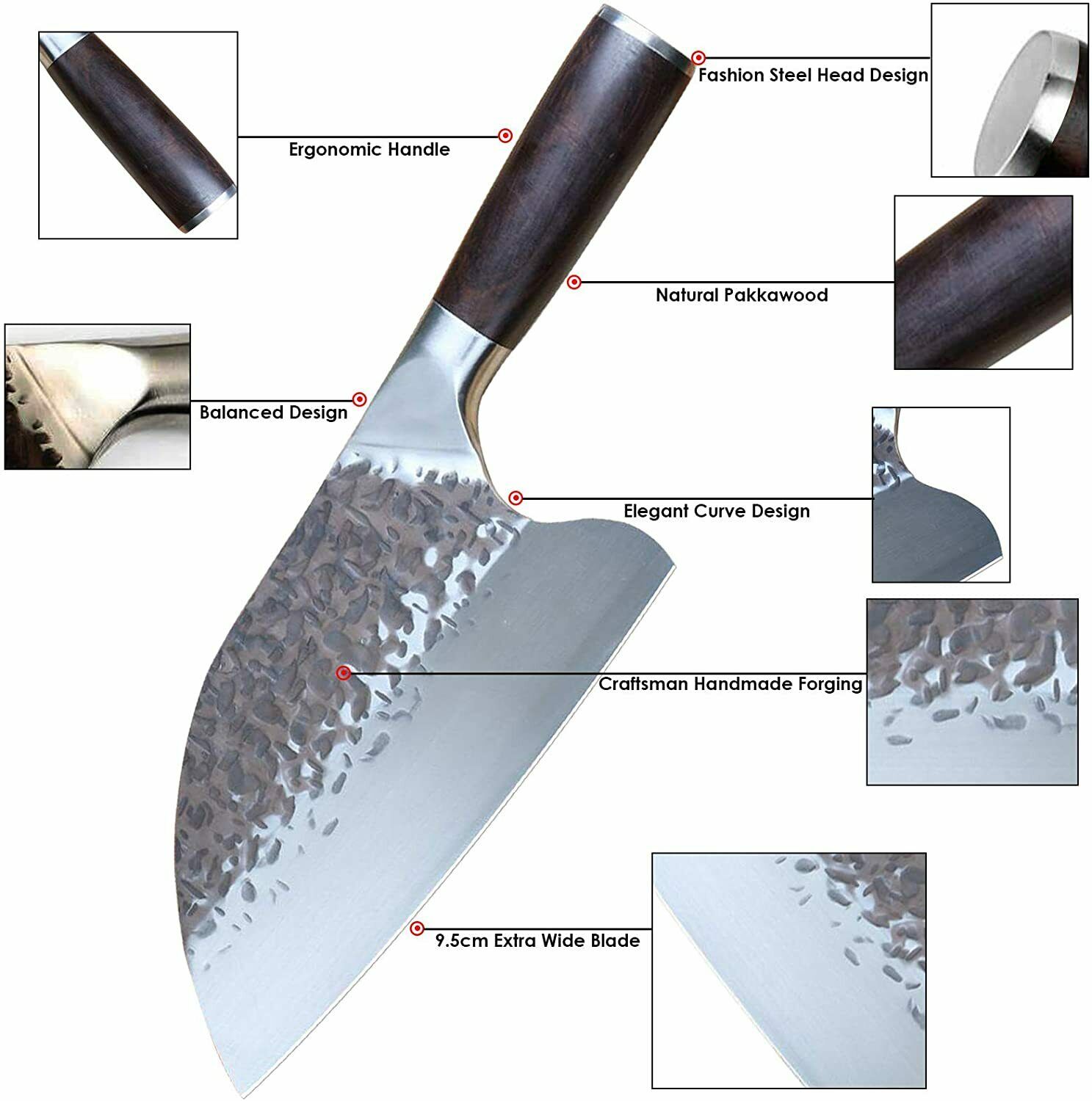 Hunters Serbian Handmade Forged Butcher Knife Chopping Cleaver Kitchen Knife -US - Fresh Stock Dated October 2025