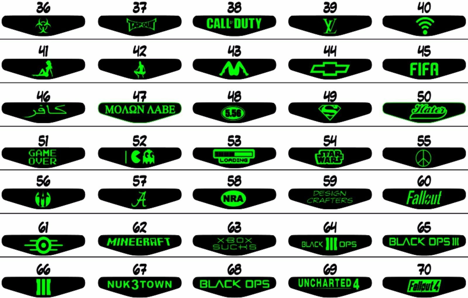 2x PS4 PlayStation Controller LED Light Bar Decal Sticker 80+DESIGNS YOUR CHOICE - Fresh Stock Dated October 2025