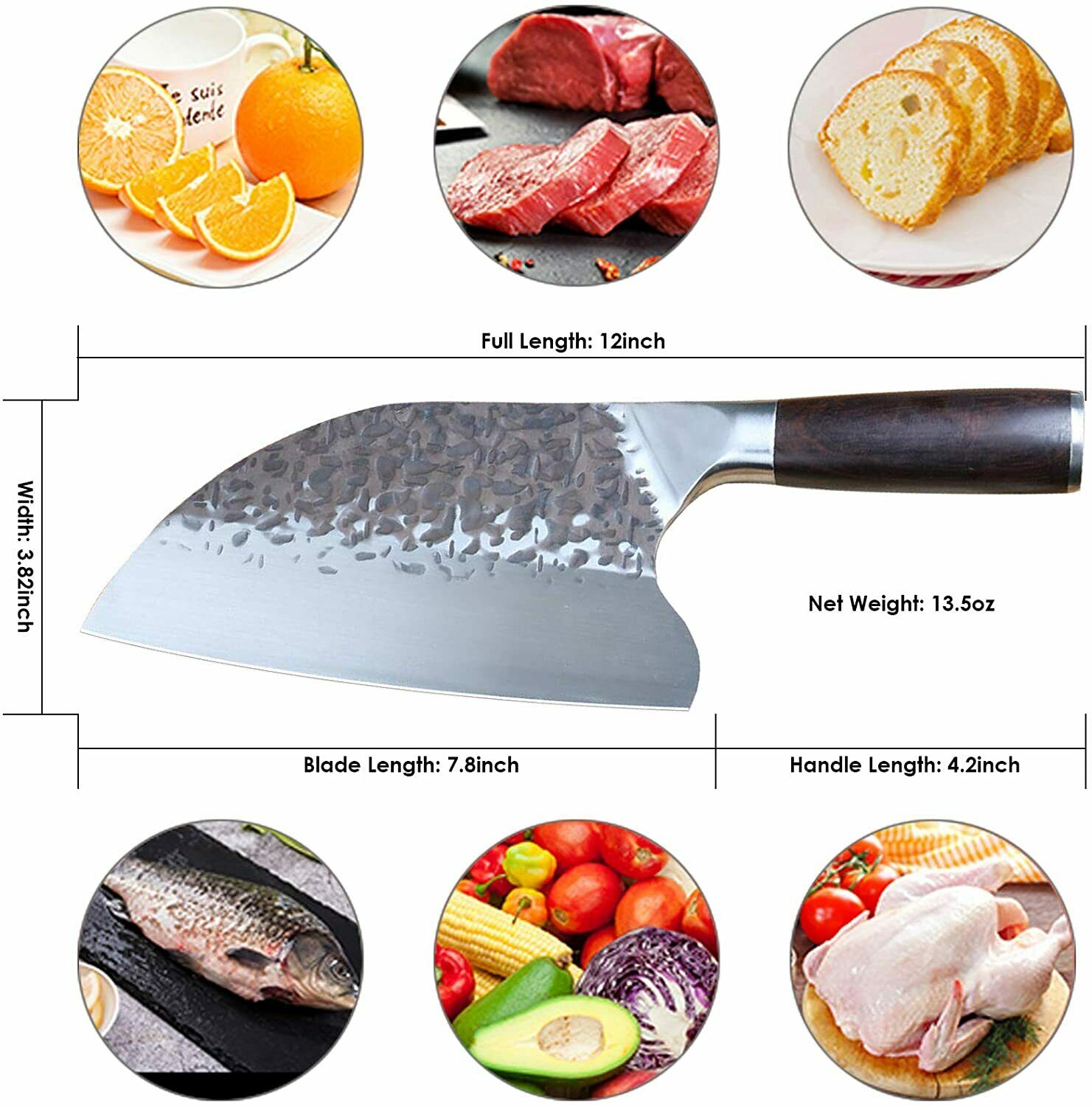 Hunters Serbian Handmade Forged Butcher Knife Chopping Cleaver Kitchen Knife -US - Fresh Stock Dated October 2025