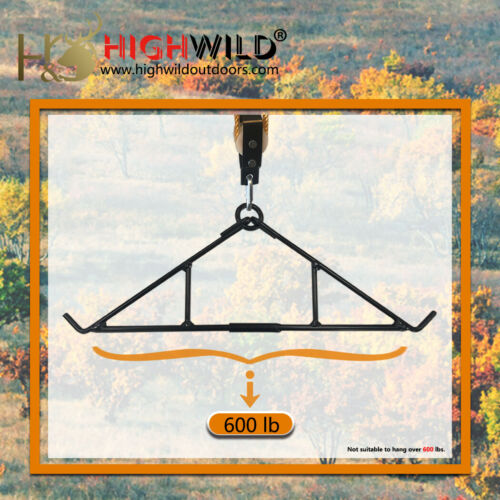 Highwild Game Hanging Gambrel & Hoist Kit with Pulleys & Rope - 600 lbs - Fresh Stock Dated October 2025