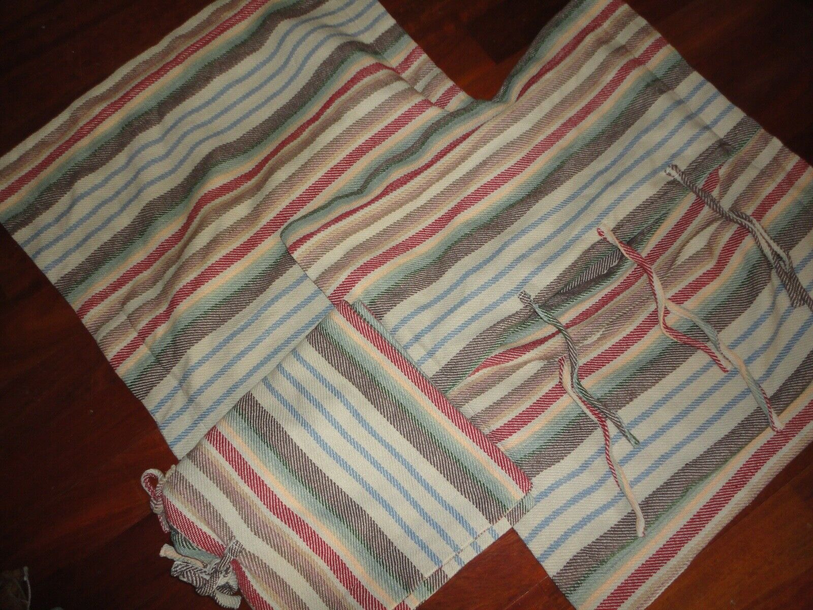PINE CONE HILL RANCH STRIPE BLANKET TAN SOUTHWESTERN (3) EURO PILLOW SHAMS 26X26 - Fresh Stock Dated October 2025
