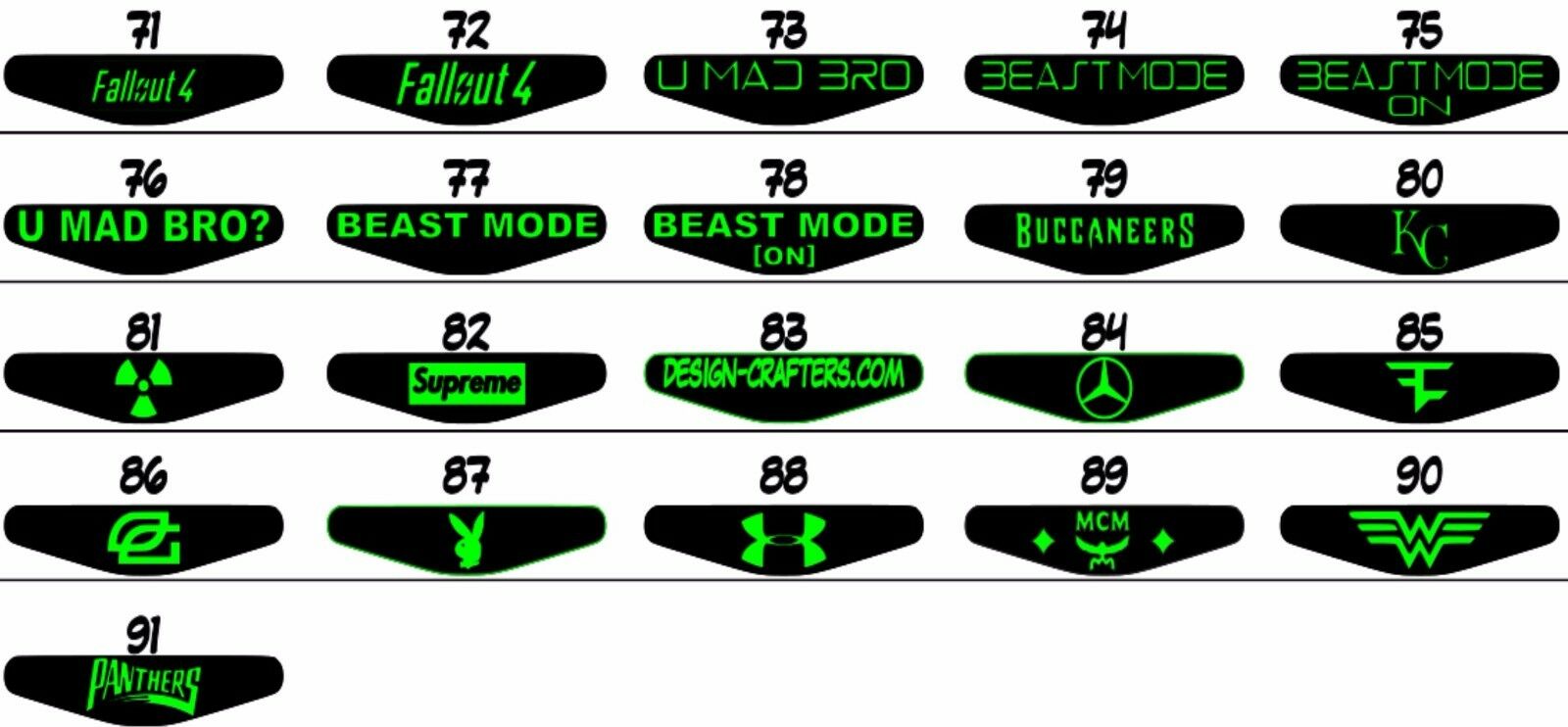 2x PS4 PlayStation Controller LED Light Bar Decal Sticker 80+DESIGNS YOUR CHOICE - Fresh Stock Dated October 2025