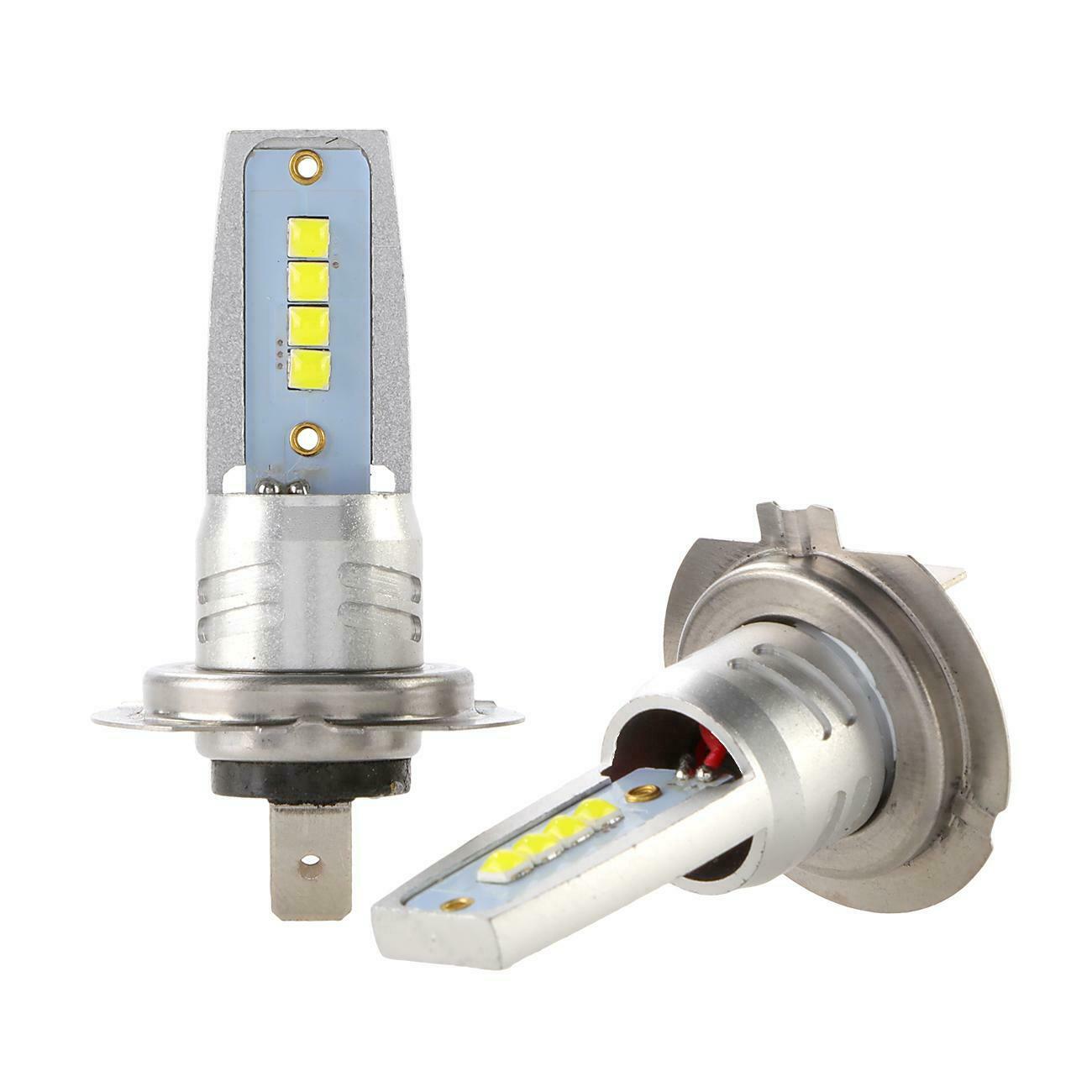 H7 Motorcycle LED Headlights Bulbs Kit High/Low Beam 120W 12000LM 6000K White - Fresh Stock Dated October 2025