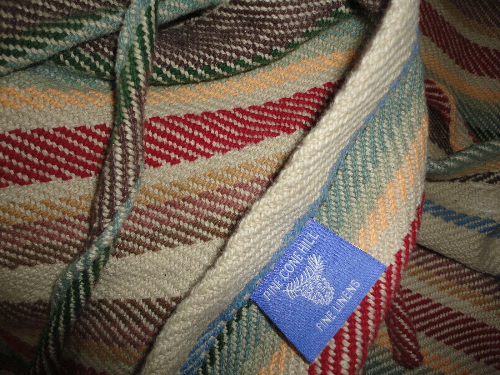 PINE CONE HILL RANCH STRIPE BLANKET TAN SOUTHWESTERN (3) EURO PILLOW SHAMS 26X26 - Fresh Stock Dated October 2025