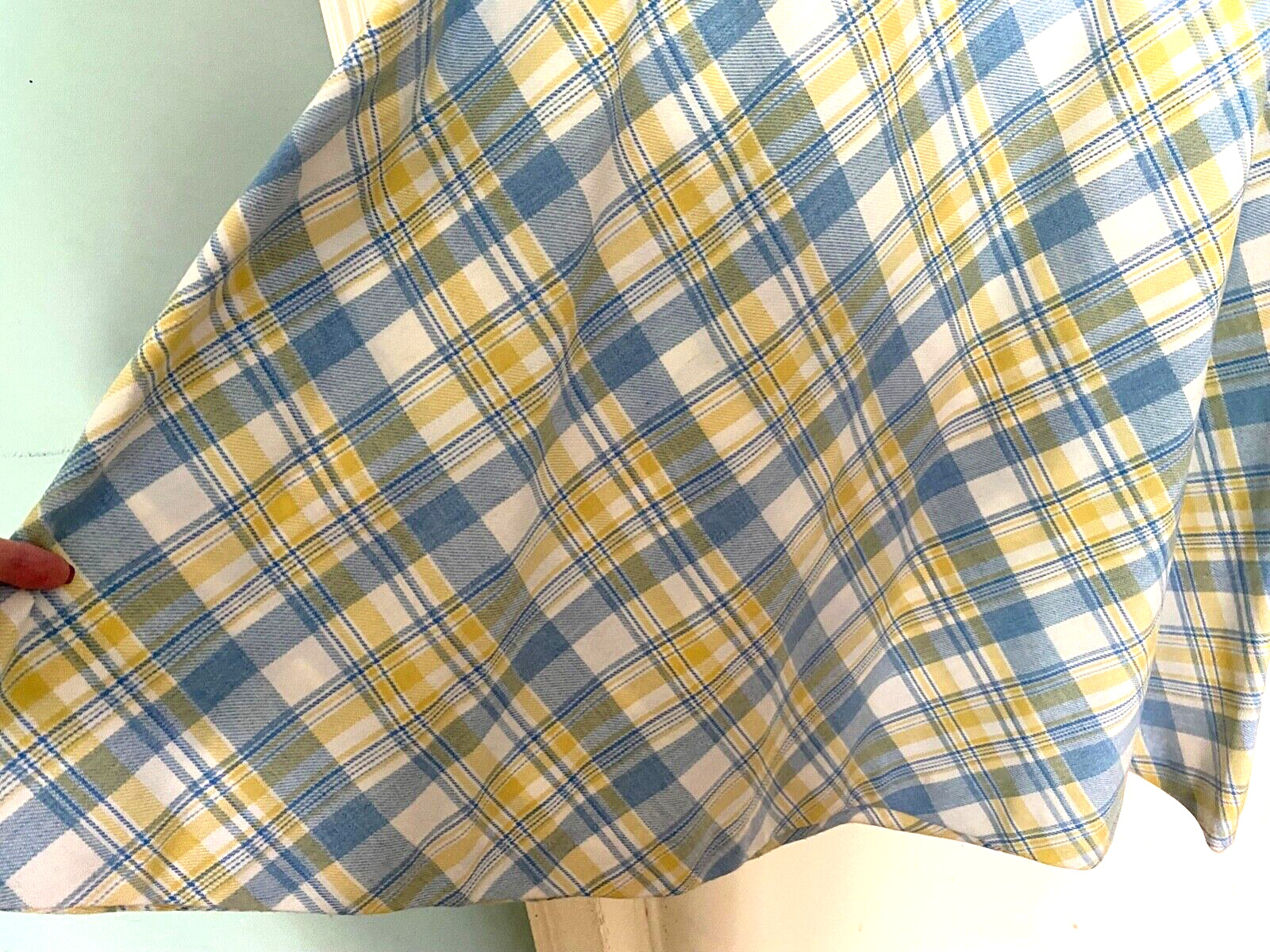 Great Vintage 70s Sears Jr Bazaar Boho A-Line Maxi Skirt Blue Yellow Plaid Sz 9 - Fresh Stock Dated October 2025