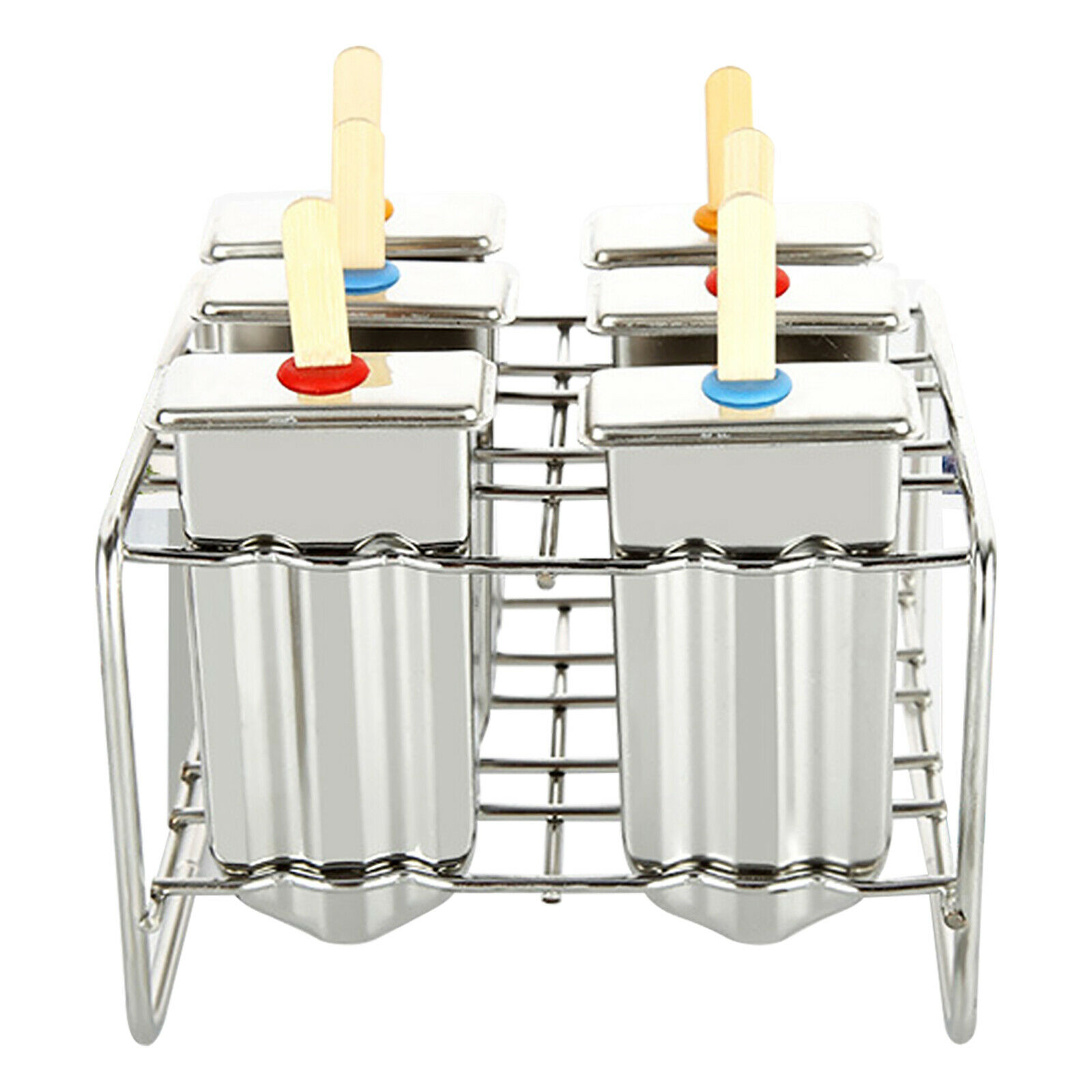 6Pcs Stainless Steel Popsicle Mold Ice Cream Popsicle Stick Mold Holder Maker US - Fresh Stock Dated October 2025