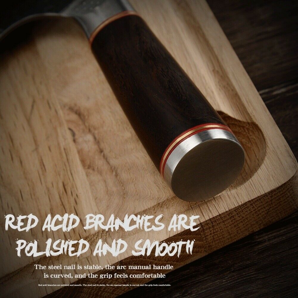 Professional Kitchen Butcher Knife Stainless Steel Ebony Wood Handle Sharp Blade - Fresh Stock Dated October 2025