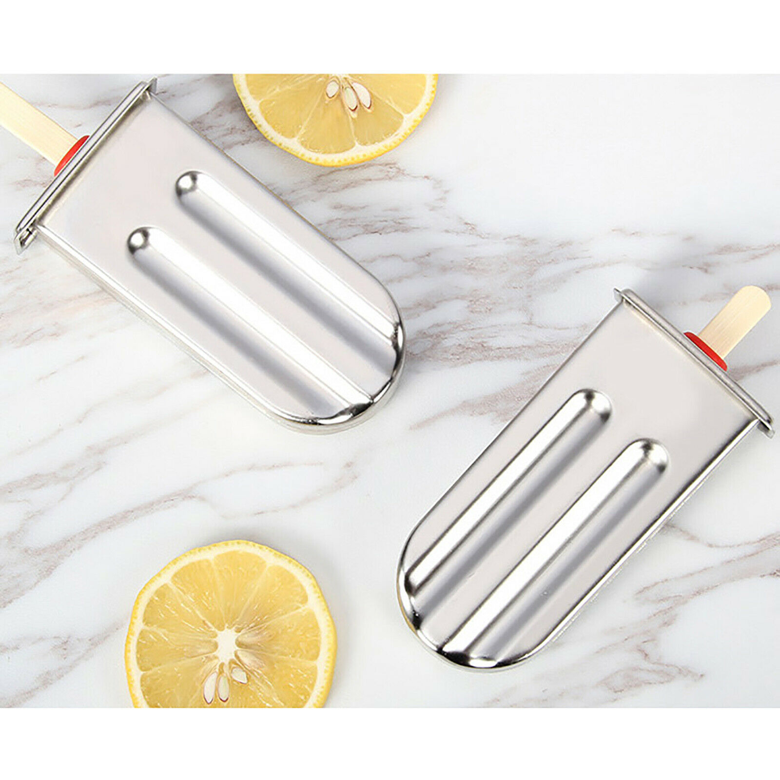 6Pcs Stainless Steel Popsicle Mold Ice Cream Popsicle Stick Mold Holder Maker US - Fresh Stock Dated October 2025