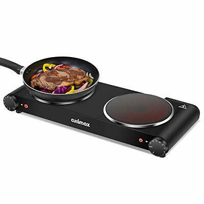 Portable Electric Stove, 1800W Infrared Double Burner Heat-up In Double burner - Fresh Stock Dated October 2025