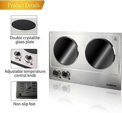 1800W Ceramic Electric Hot Plate for Cooking, Dual Infrared Double Burners - Fresh Stock Dated October 2025