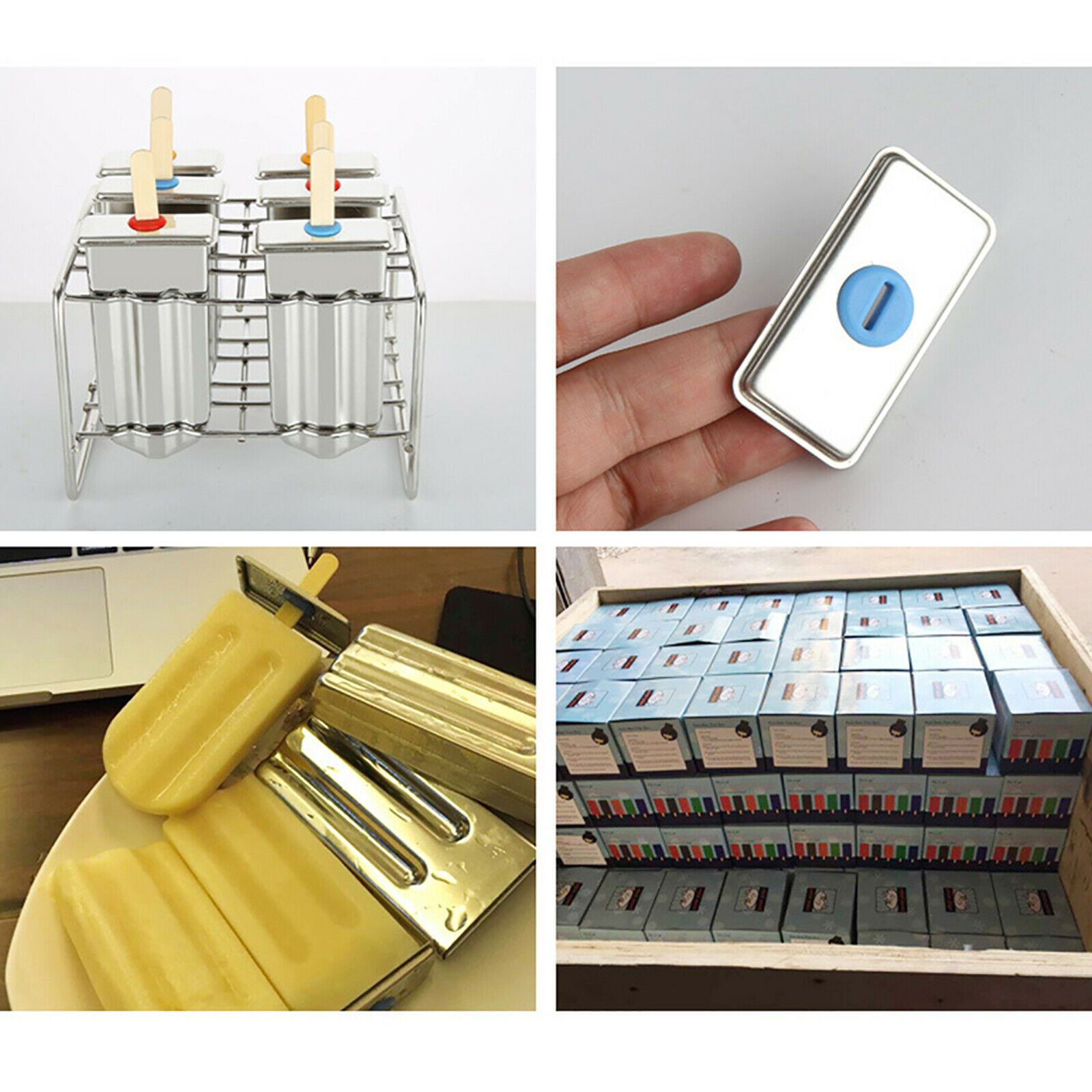 6Pcs Stainless Steel Popsicle Mold Ice Cream Popsicle Stick Mold Holder Maker US - Fresh Stock Dated October 2025