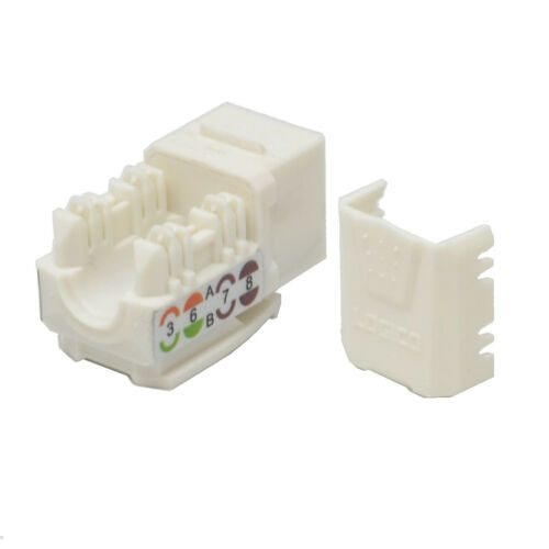 50 pack lot Keystone Jack Cat6a White Network Ethernet 110 Punchdown 8P8C - Fresh Stock Dated October 2025