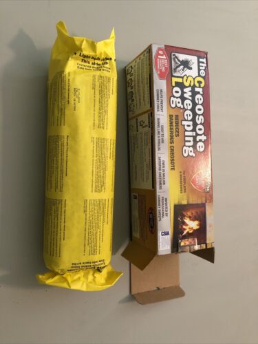 Creosote Sweeping Log Clean Chimney Fireplace Woodstove Fire Logs Reduce Buildup - Fresh Stock Dated October 2025