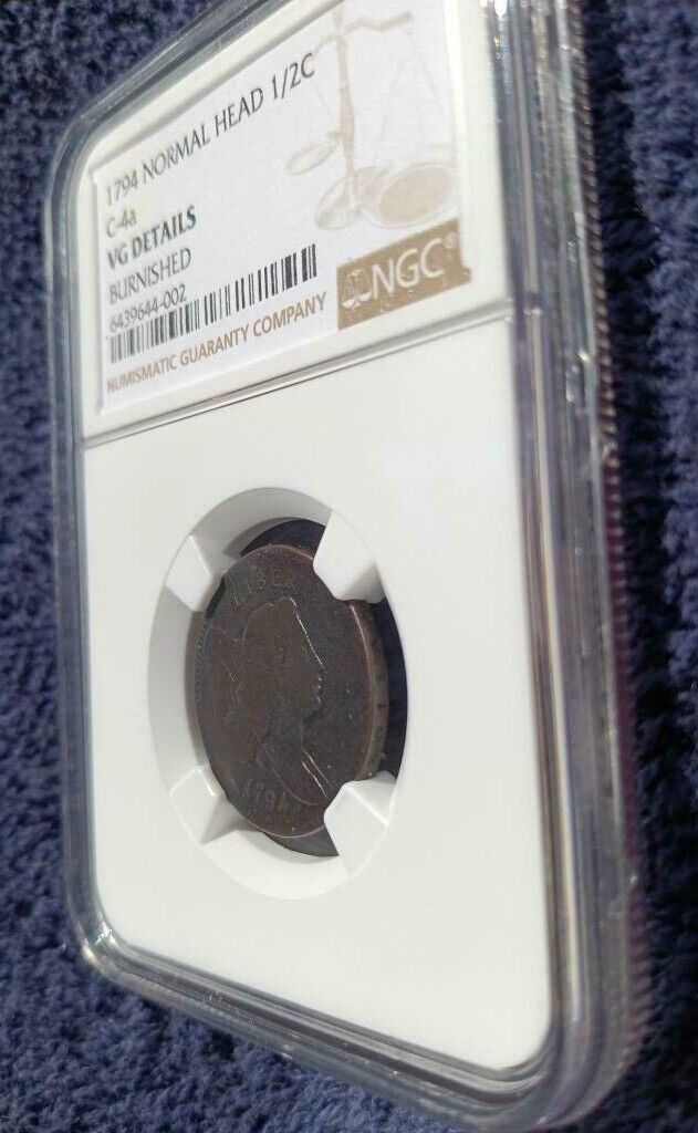 1794 Half Cent, Normal Relief C-4a variety, NGC VG Details - Fresh Stock Dated October 2025