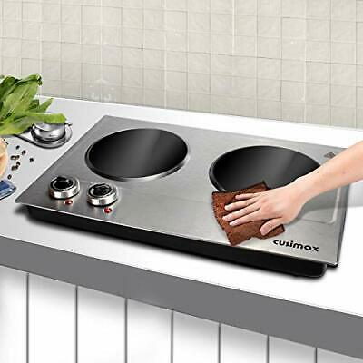 1800W Ceramic Electric Hot Plate for Cooking, Dual Infrared Double Burners - Fresh Stock Dated October 2025