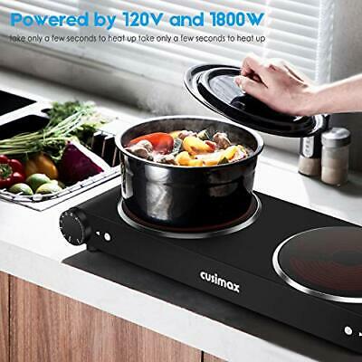 Portable Electric Stove, 1800W Infrared Double Burner Heat-up In Double burner - Fresh Stock Dated October 2025