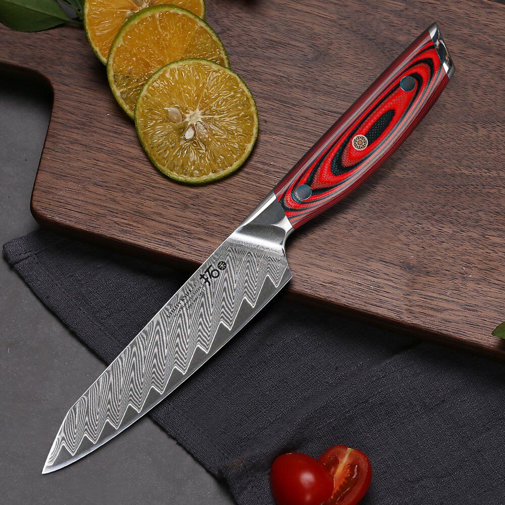 TURWHO 5inch Utility Knife Japanese VG10 Damascus Steel Knife Chef Kitchen Knife - Fresh Stock Dated October 2025