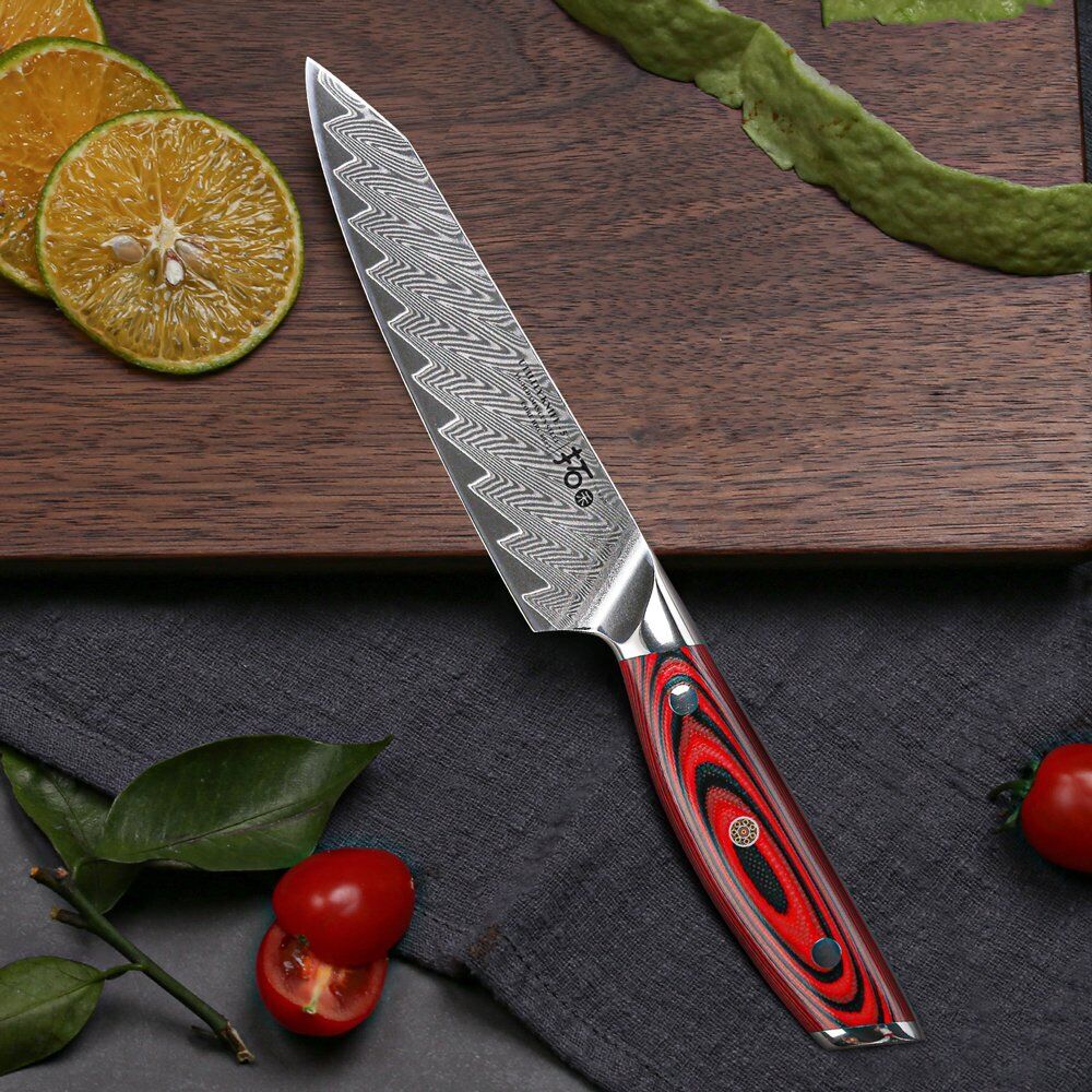 TURWHO 5inch Utility Knife Japanese VG10 Damascus Steel Knife Chef Kitchen Knife - Fresh Stock Dated October 2025